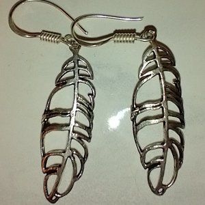 Silver Plated Feather Earrings